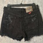 Wrangler Women Size 30 Distressed Cutoff cheeky black denim shorts Photo 1
