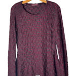 Cut Loose Shirt Women XS‎ Red Gray Long Sleeve Textured Knit Asymmetric Hem Top Photo 0