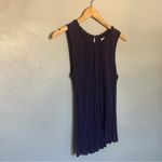 Deletta  Shirt Womens L Sleeveless Black Tunic Tank Ruffle Back Detail Small Photo 4