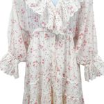 Anthropologie byTiMO Cotton Slub Midi Dress Floral Print Lace Button Down Cottagecore Small Photo 71