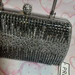 Nordstrom NWT Prezzo Sparkle Jeweled Silver Evening Bag Clutch Crossbody Purse Photo 2
