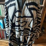 Lucky Brand black & gray abstract artsy southwest drape sweater Photo 0