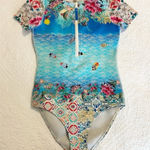 Johnny Was NEW  Wave Surf Neoprene Half Zip One Piece Wetsuit Fish Small S Photo 0