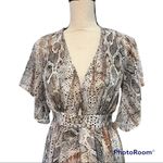 Peach Love California  small snake print maxi topper bathing suit cover up Photo 1