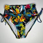 Aqua Eve Bright Floral High Waist Bikini Swimsuit New S Yellow Photo 6
