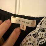 LA Hearts  Black and Cream Tie Front Crop Camisole Photo 1