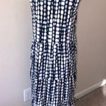 Denim & Co Blue Size Small Linen Knit Dress Beach Vacation Pockets Tie Dye Photo 7