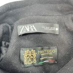 ZARA  Jacket Coat Fitted Fur Trim Manteco Wool Blend Black Size Small Photo 12