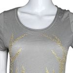 J. Crew Shirt Womens Small Gray Gold Beaded Antler T Shirt Tee Casual Preppy Gray Photo 4