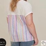 Torrid Cotton Modal Slub + Clip Dot Print Fabric Mixed Dolman Tee Size 4X Photo 4