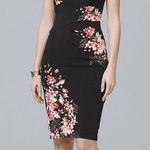 White House | Black Market Floral Twist Detail Knit Sheath Dress Photo 0