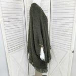 Lucky Brand Pop Whip Stitch Kimono Chunky Poncho Cardigan Sweater Olive Green Photo 3