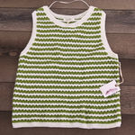 Jessica Simpson  Green and White Striped Knit Tank Top Photo 0
