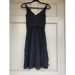 EXPRESS Black Silk Ruffled Deep V Neck Cut Sleeveless Dress Size 2 Jeweled Y2k Photo 3