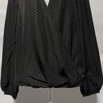 Band Of The Free New  Crossover V-Neck Long Sleeve Top Hallie Black Size Medium Photo 8