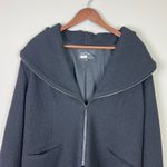 Lafayette 148 Blazer Jacket Womens 18 Black Wool Blend Zip Up Oversized Collar Black Photo 2