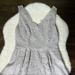 Yoana Baraschi Gray Celestine Silk Lace Sleeveless Cocktail Dress Photo 3