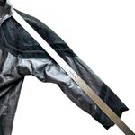 Vintage Greg Bell Leather 80’s Matrix Black Paisley Patchwork Long Trench Coat Size L Photo 10