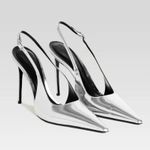 retrofete Cindy Slingback Heels in Silver 39.5 with Box Womens High Pumps Size 8.5 Photo 1