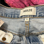 AGOLDE  Riley High Rise Straight Crop Jeans in Shatter Light Wash Distressed 25 Photo 6
