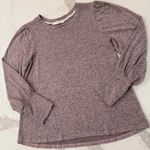 Kiki Long Puff Sleeve Pullover Crewneck Sweater Women's Medium Heathered Purple Photo 1