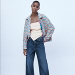 ZARA NWT  Textured Weave Jacket Striped Boho L Bloggers Fave Photo 3