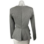 Topshop Women's Gray V-neck Zip Up Long Sleeve Peplum Coat Jacket Top Size M Photo 1