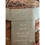 H&M Women's Brown Lace Floral Sleeveless Halter Open Back Sheer Crop Tank Top S Photo 2