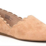 Chelsea and Violet Clara Suede Leather Scalloped Flats Tan Beige Size 11 Photo 0