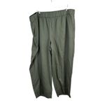 Talbots  Cotton Linen Olive Green Pull On Wide Leg Crop Pants Womens Plus 2x Photo 1