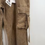 NWT Disclosure Baggy Cargo pants wide leg women's 17/33 washed brown soft denim Photo 2
