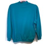 Vintage Belvedere Teal Patterned 90s Artsy Sweatshirt Size Medium Blue Photo 1