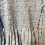 Milk Maid Tradwife Light Blue Long Puff Sleeve Smocked Empire Waist Maxi Dress Size L Photo 2