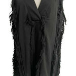 Derek Lam  10 Crosby Size 6  Top Blouse Sleeveless Vest Fringe Black Photo 0