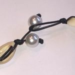 White Black Shell Bead Beaded Boho Retro Necklace Photo 2