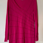 Soft Surroundings  Long Sleeve V-Neck Tunic Top Magenta Pink Size Large Photo 0