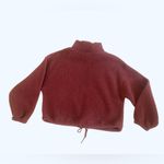 Old Navy Medium Cropped Sherpa Turtleneck Sweater Cozy maroon fleece sweater. Photo 2