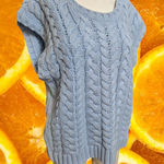 Talbots  Plus Size Light Blue‎ Cable Knit Sleeveless Sweater Vest Cotton Blend 1X Photo 0