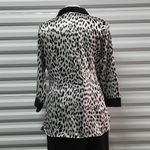 Blue Diamond Women's Top Size Medium Black White Tunic Long Sleeve Belted Photo 1