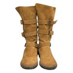 American Eagle AEO  Outfitters Cognac Suede Mid-Calf Boots Size 9.5 Photo 2