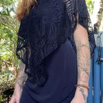 Sexy Mini Poncho Stretchy Blue Dress Photo 1