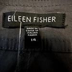 Eileen Fisher Linen Viscose Stretch Pants High Rise Flat Front Elastic Gray 14 Photo 2