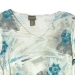 Chico's Sweater Women Small White Blue Floral Lightweight Flower Bloomcore Casual Photo 2