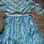 Gretchen Scott  Designs Blue and Green Long Sleeve Dress Photo 7