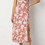 Ryegrass linen blend peasant chic pink floral midi dress NWT Size XS Photo 0