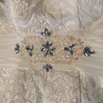 Women’s Ivory Dress & Matching Chiffon Jacket with beautiful detail Size L**READ Size L Photo 11