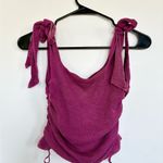 Free People  Pink Ruched Tank Top Photo 4