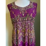 Beaded Embellished Purple Midi Dress Party Formal Gown Anarkali fairy boho bling Photo 2