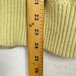 Free People  Yellow Cable Knit Quarter Zip Sweater Vest Womens M Classic Preppy Photo 2