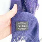 Kerry Woollen Mills Irish Celtic Vintage Frayed Hem Lamsbwool Blend Scarf Wrap Purple Photo 3